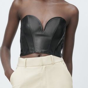 Zara - black corset top - faux leather - never worn